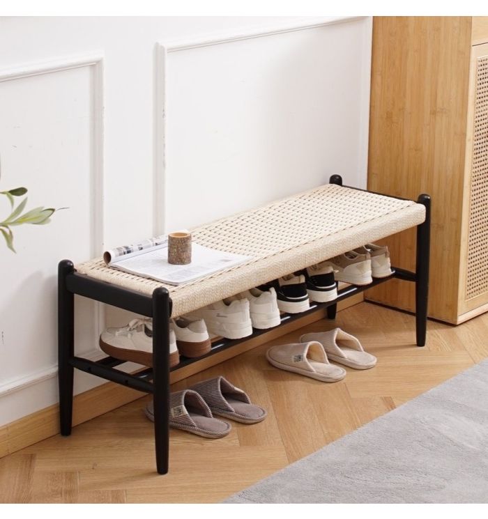 Baril Hand Woven Entryway Bench with Storage