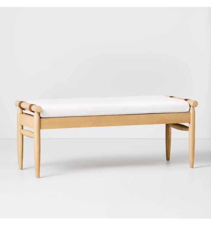 Lora Upholstered Wood Accent Bench