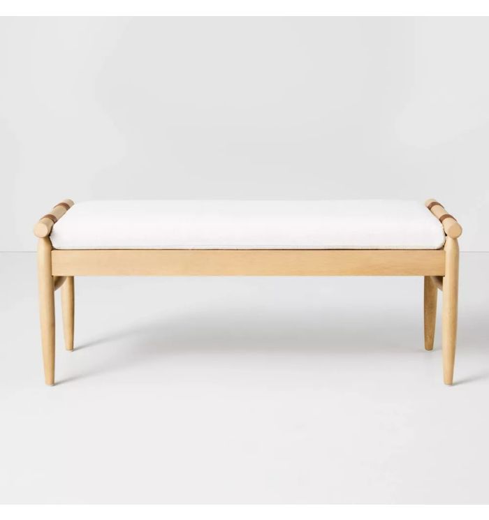 Lora Upholstered Wood Accent Bench